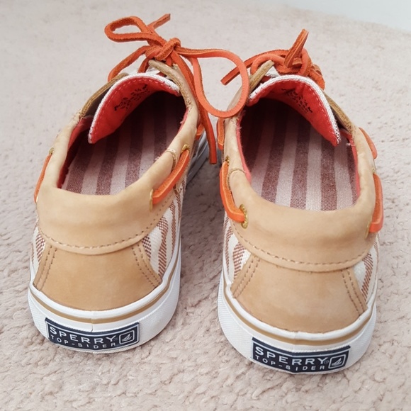 Sperry Top Sider canvas leather boat shoes sz 6.5M - Picture 4 of 8